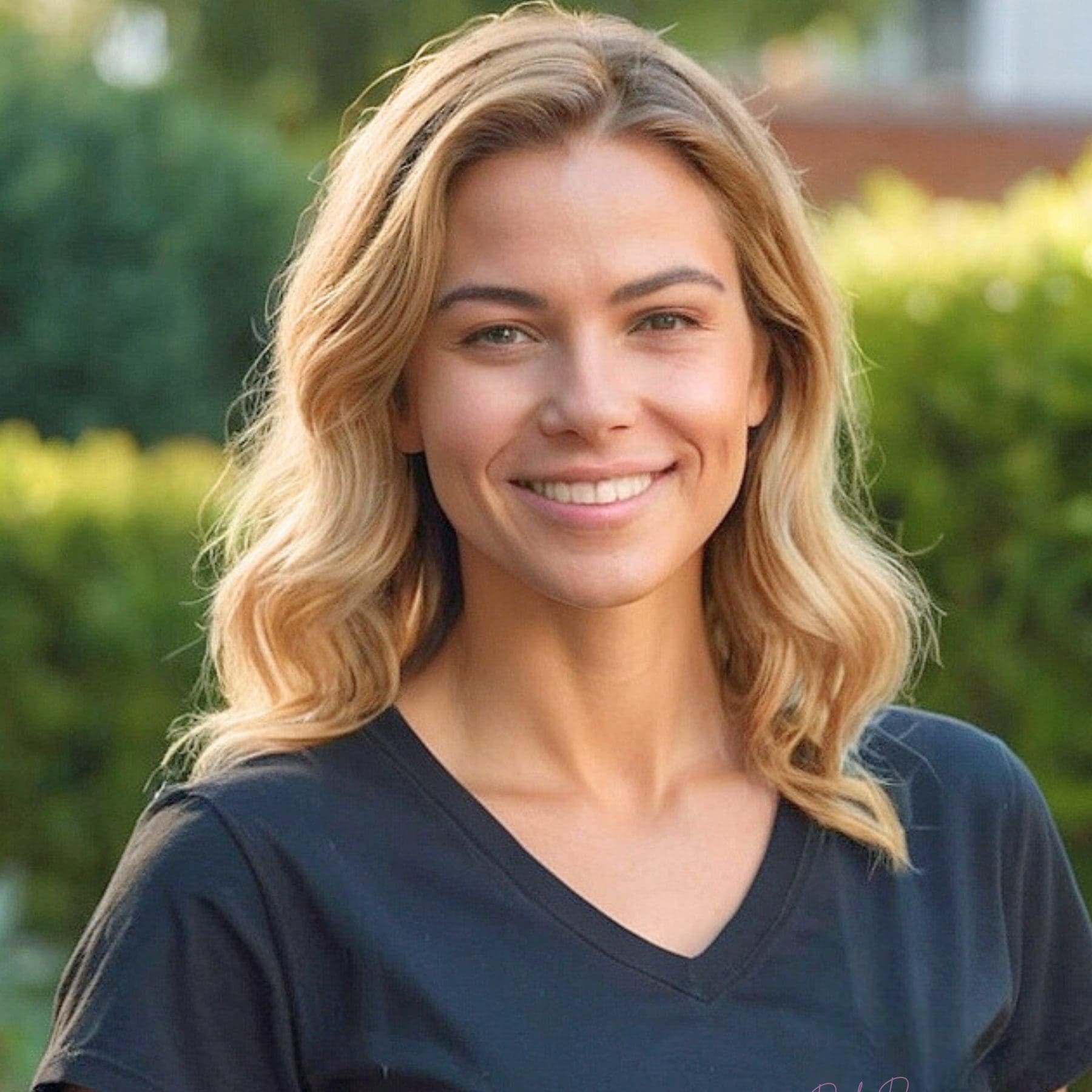 Smiling Pink Power Cleaning team member, ready to deliver professional cleaning services.