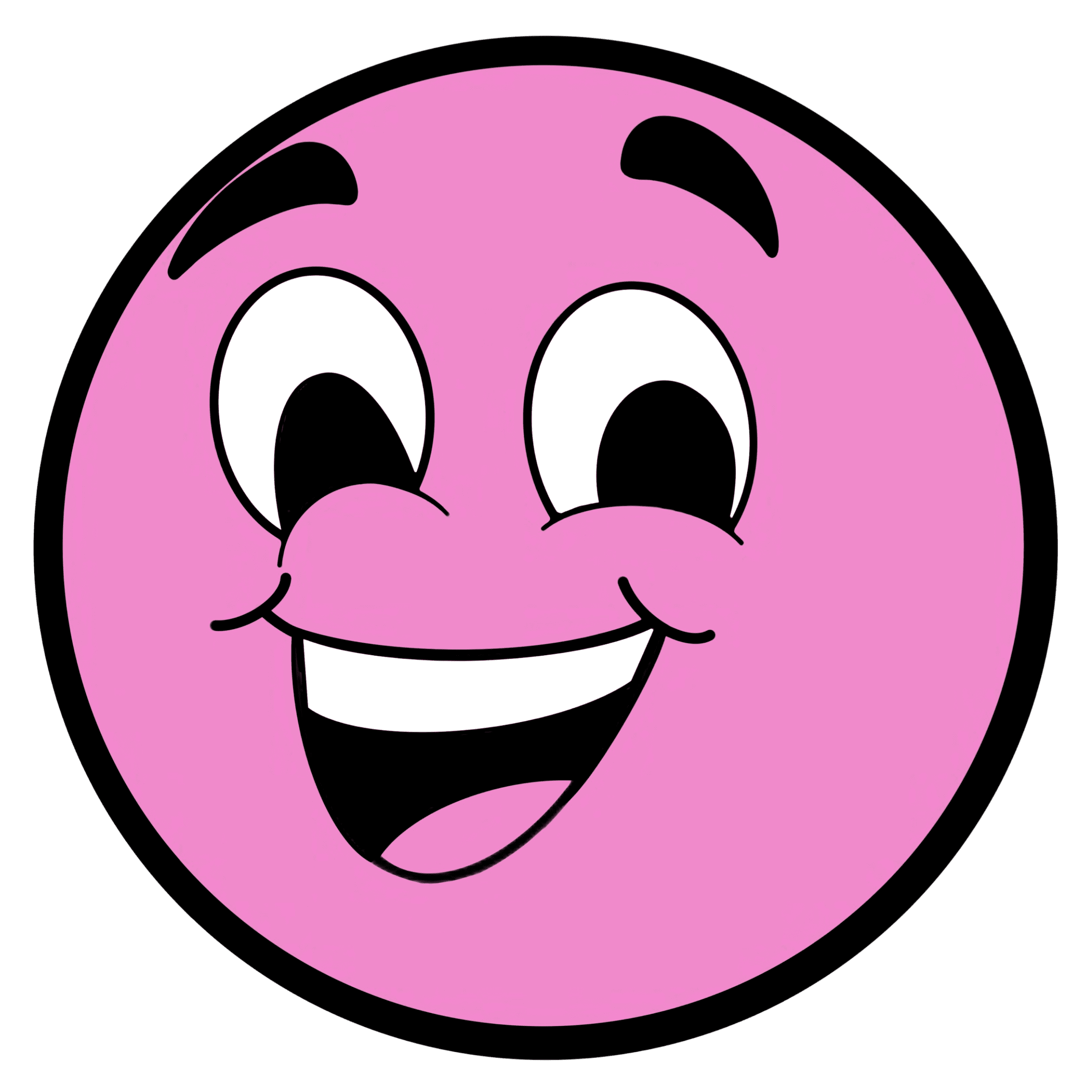 Pink Power Clean mascot Pinky smiling, representing the friendly and professional cleaning services of Pink Power Brands.