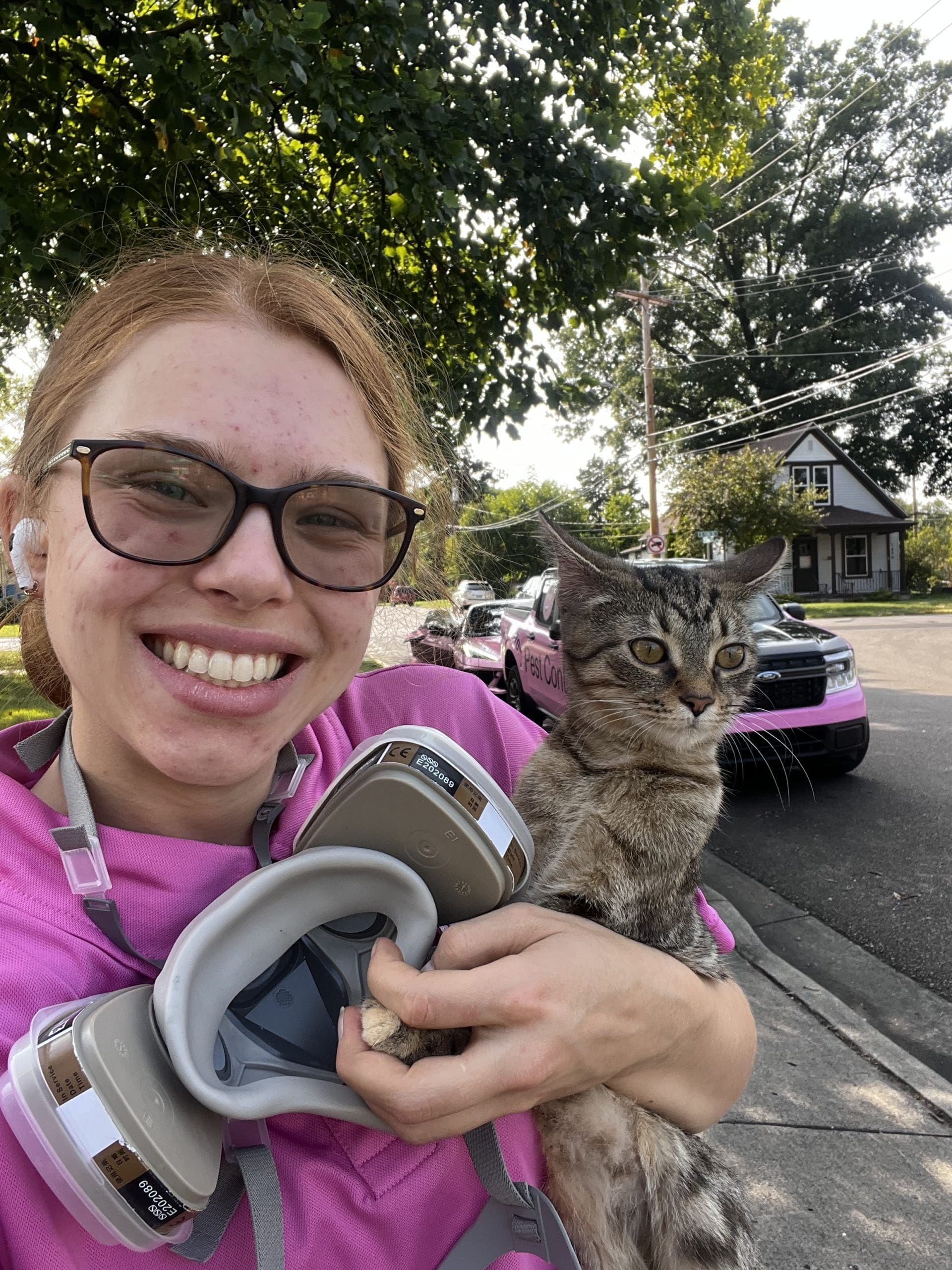 a lovely kitten who kept us company