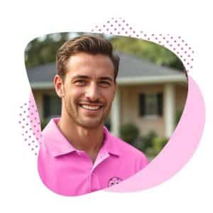 A happy homeowner booking Pink Power Cleaning & Pest Control Services in Ohio.