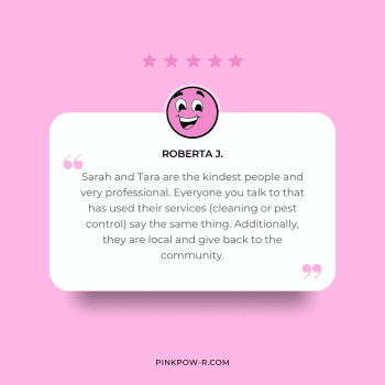 Customer testimonial for cleaning services in Troy Ohio – Roberta praises Pink Power team